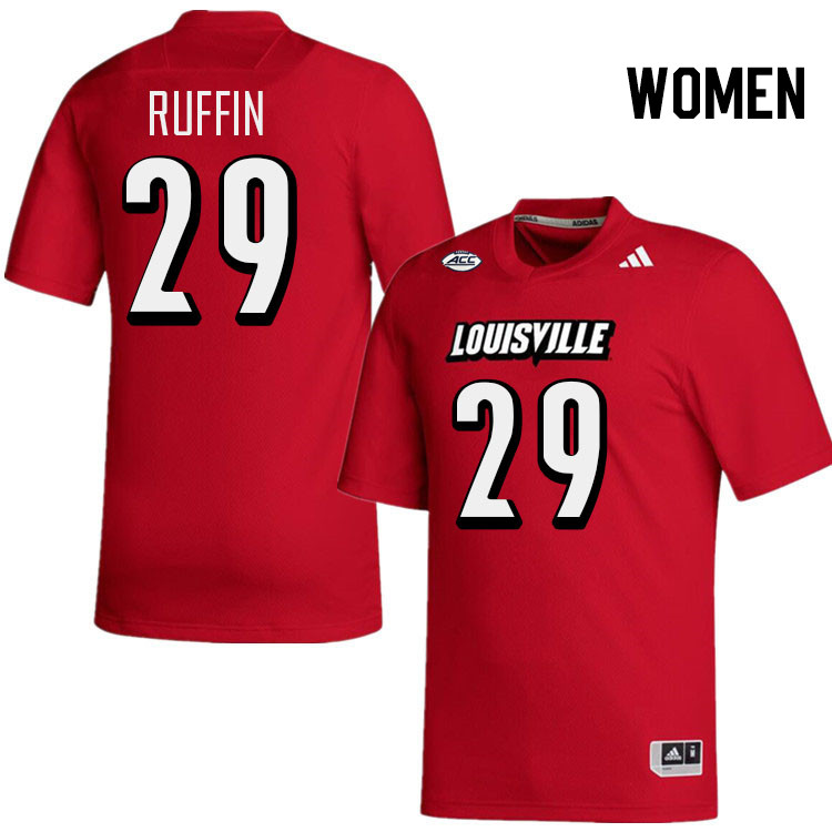 Women #29 Blake Ruffin Louisville Cardinals College Football Jerseys Stitched-Red